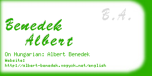 benedek albert business card